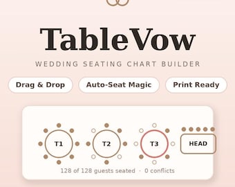 TableVow | Wedding Seating Chart Builder | Offline Seating Planner Software
