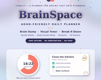 BrainSpace ADHD Daily Planner | Focus Timer | Habit Tracker | Task Manager