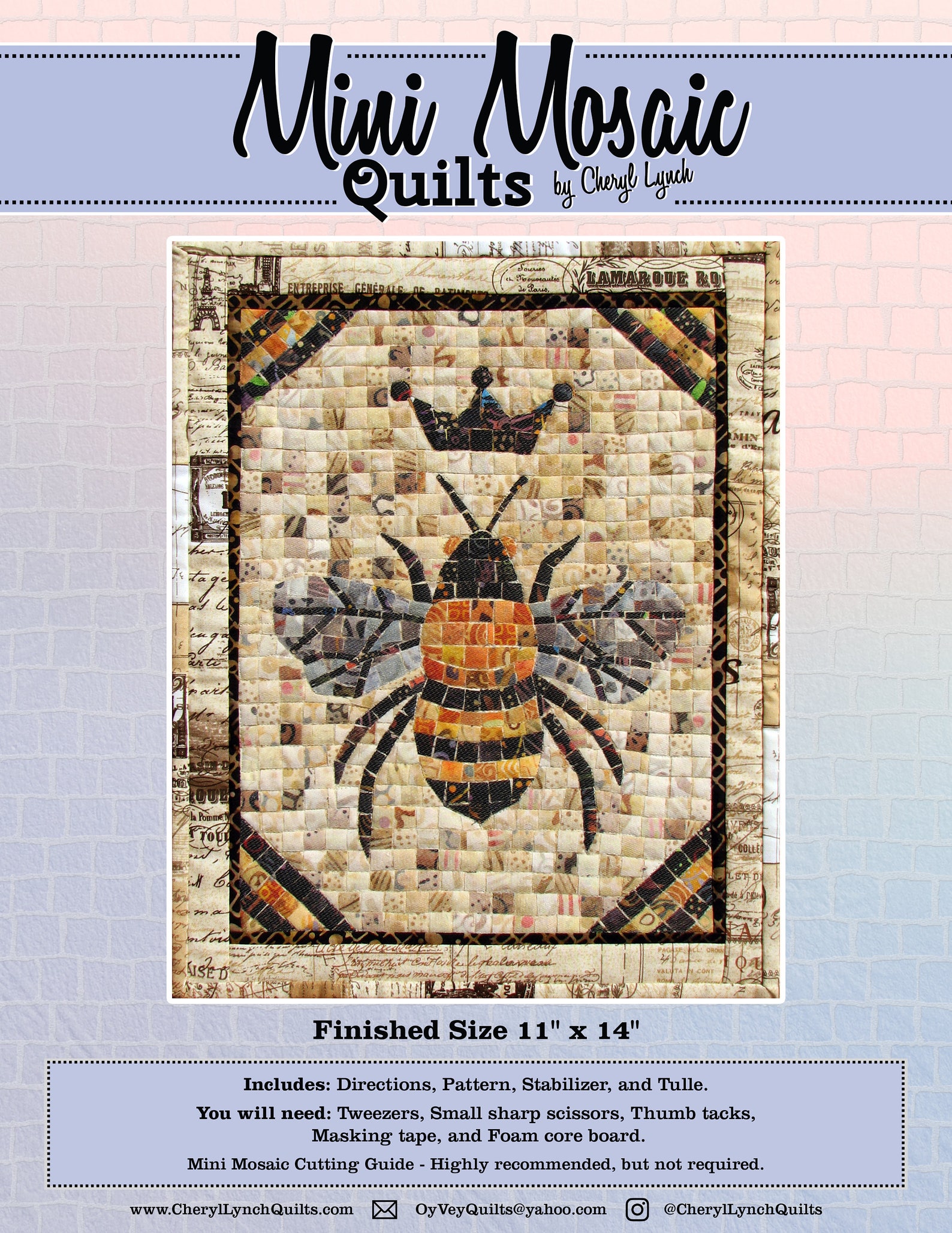 Queen Bee Mini Mosaic Quilt Kit Etsy