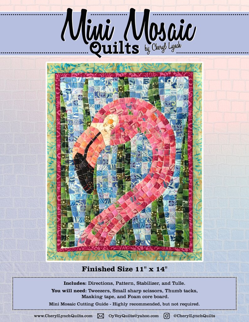 Flamingo Mini Mosaic Quilt Pattern Etsy