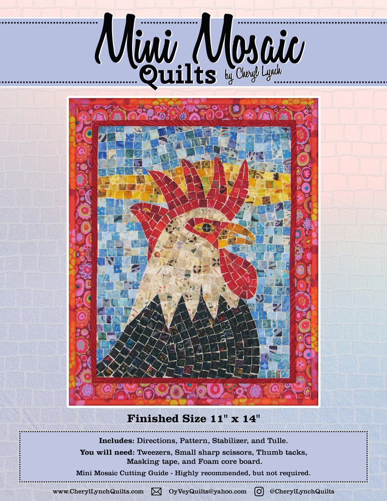 Rooster Mini Mosaic Quilt Kit Etsy