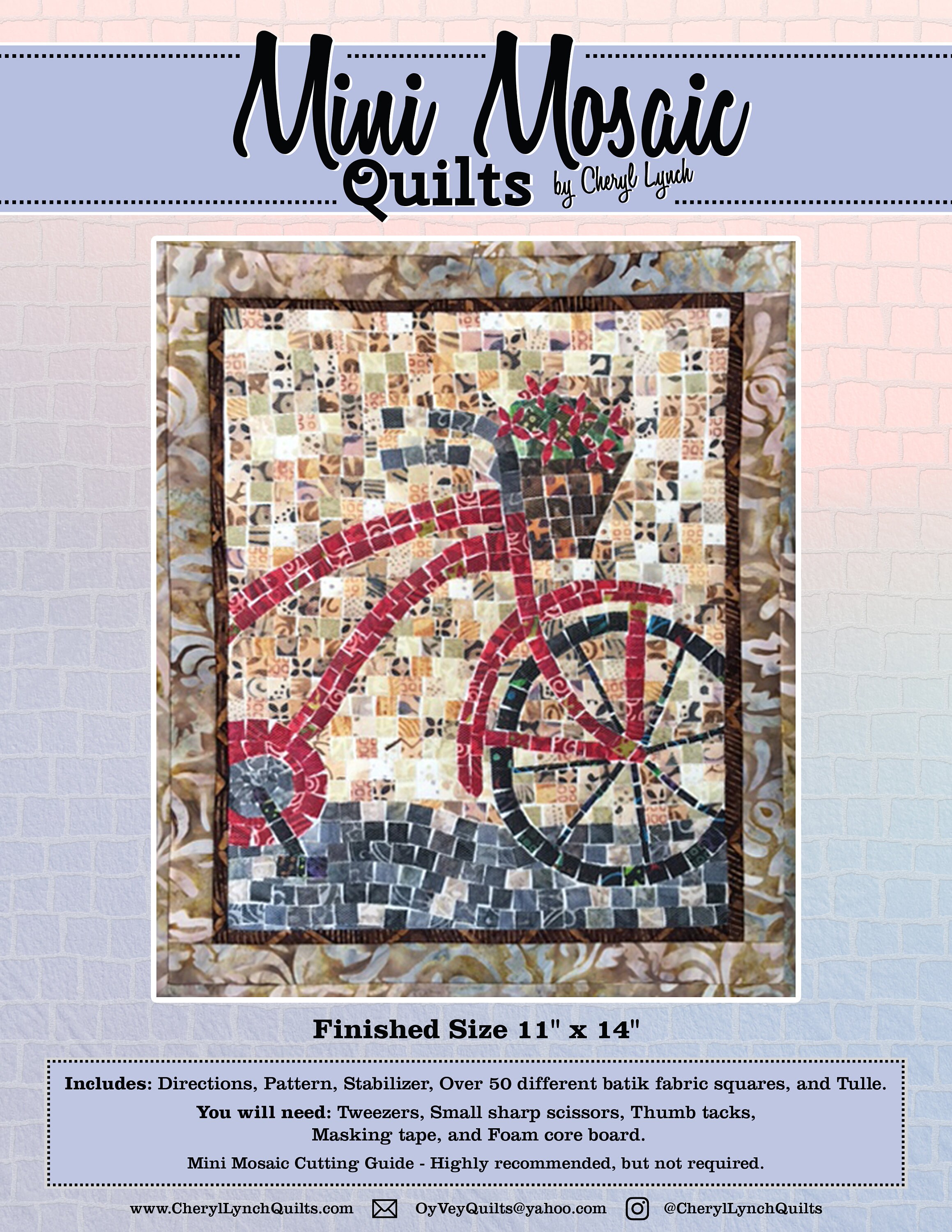 Bicycle Mini Mosaic Quilt Kit Etsy