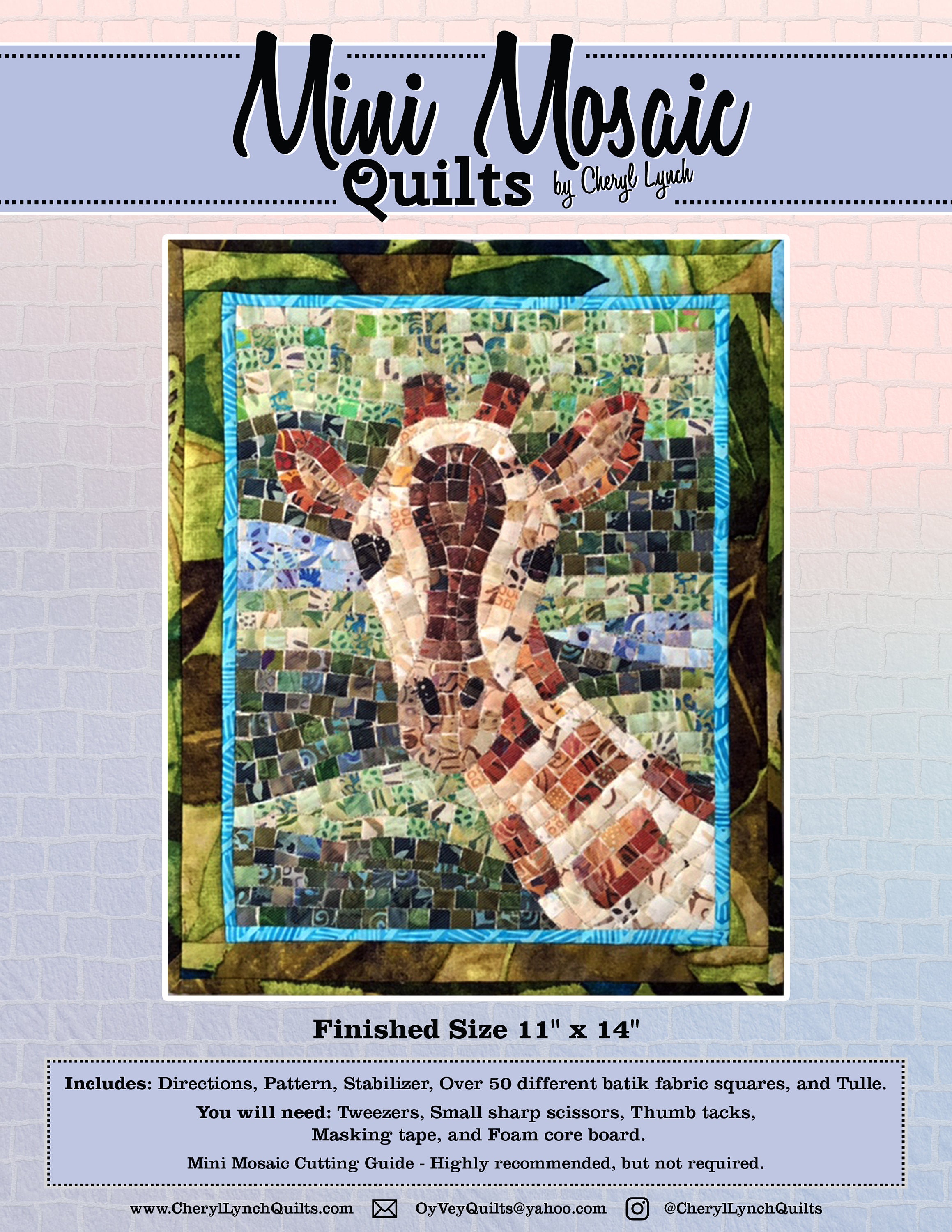 Giraffe Mini Mosaic Quilt Kit Etsy