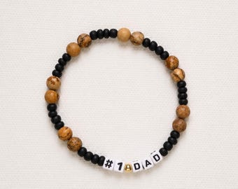 Dad #1 beaded bracelet. FATHER'S DAY. Any occasion.