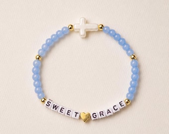 Sweet Grace beaded bracelet. 14k gold plated spacer beads.