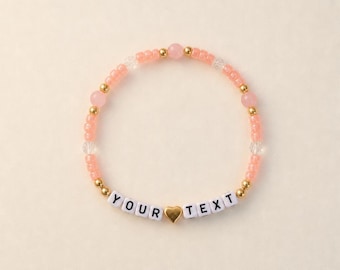 Customizable beaded bracelet. 14k gold plated spacer beads.