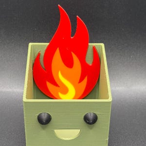 Dumpster Fire NeeDoh Squishy Cube Holder Box Container