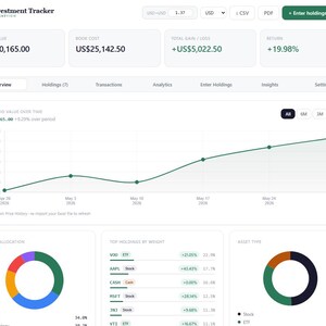 Rastreador de Portfólio de Investimentos (Versão Beta) · Arquivo HTML offline · Funciona em qualquer navegador