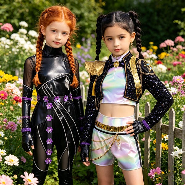 Demon Hunter Idol Stage Costume: Mira, Zoe, Lumi Cosplay Outfit,K-POP Girl Group cosplay costume