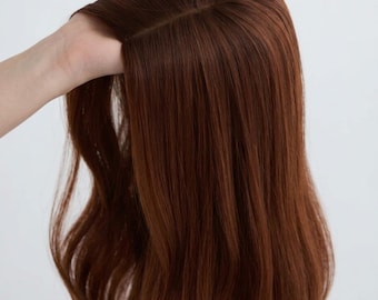 Deep Copper Red Human Hair Wig | Natural Auburn Soft Silky Texture