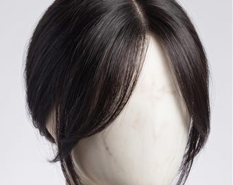 Remy Human Hair Topper for Women | 10 Inch Dark Brown Thinning Hair Coverage