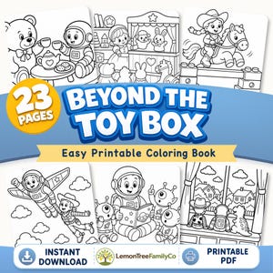 Toy Coloring Book for Kids Ages 2-6 | Beyond the Toy Box Printable | Preschool Activity Pages | Screen Free Fun PDF