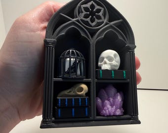 Gothic Bookshelf Library Fidget Clicker Toy | 3D Printed Desk Accessory, Anxiety Relief, Spooky Vibes