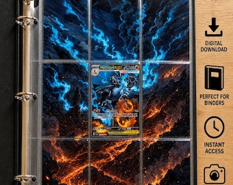 Mega Charizard X ex Extended Binder Art | Phantasmal Flames SIR | Printable 9-Pocket Page | Digital Download
