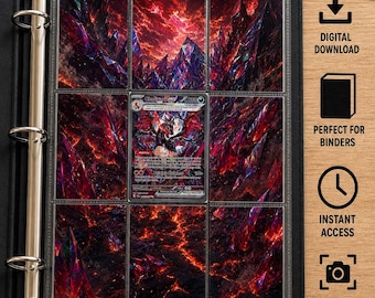 Shiny Charizard ex Extended Binder Art | Paldean Fates SIR | Printable 9-Pocket Page | Digital Download