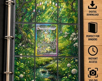 Leafeon ex Extended Binder Art | Prismatic Evolutions SIR | Printable 9-Pocket Page | Digital Download