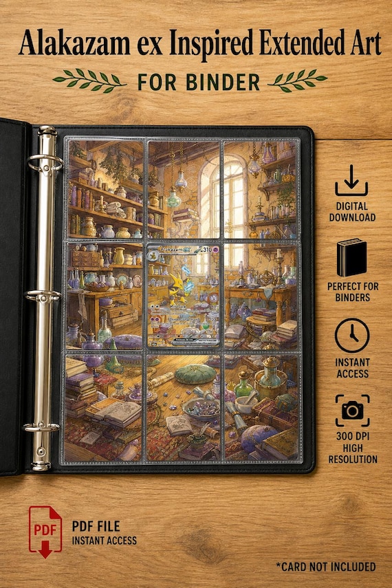 Alakazam ex SIR Extended Binder Art | Printable 9-Pocket Page | Pokemon TCG 151 | Digital Download