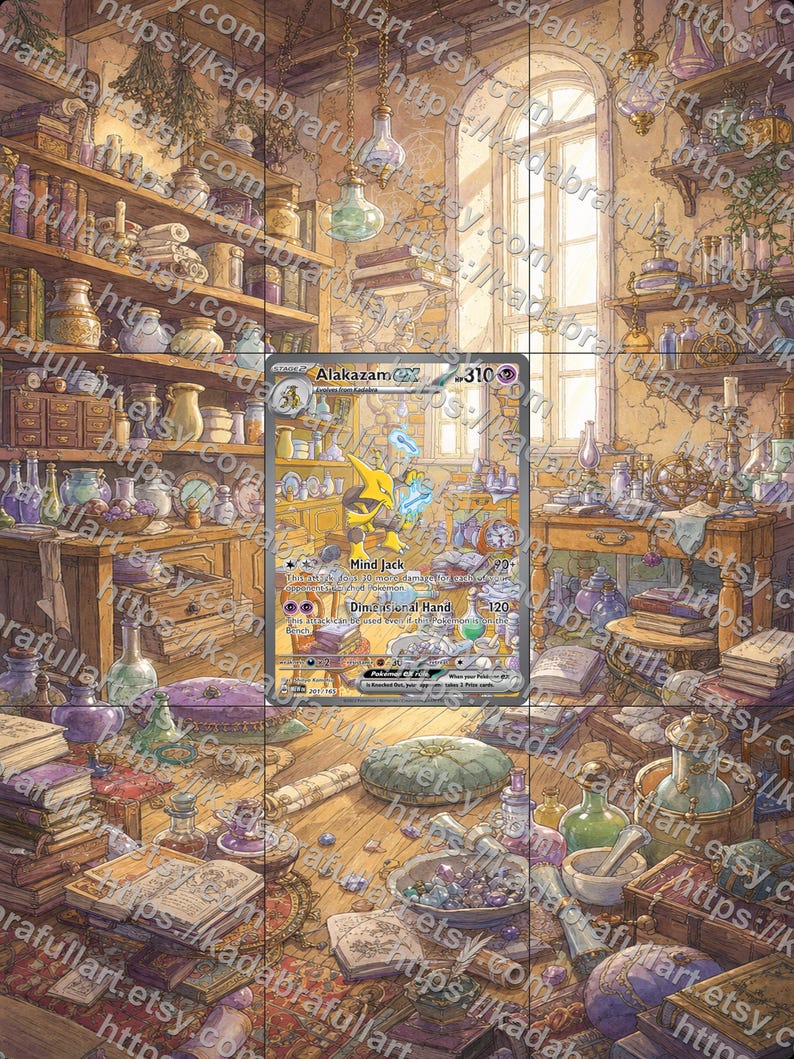 Alakazam ex SIR Extended Binder Art | Printable 9-Pocket Page | Pokemon TCG 151 | Digital Download image 3