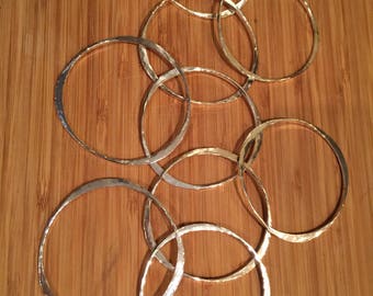 hand hammered sterling silver bangles