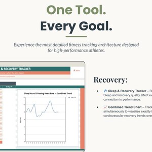 Ultimate Fitness Tracker Google Sheets | Workout Log, Weight Loss Tracker Spreadsheet, Gym Diary, Custom Exercise Planner, Cardio Dashboard image 6