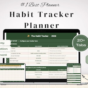 Habit Tracker Google Sheets Template | Digital Habit Planner Dashboard | Daily Routine Tracker 2026 | Goal Setter & Life Organizer Hub