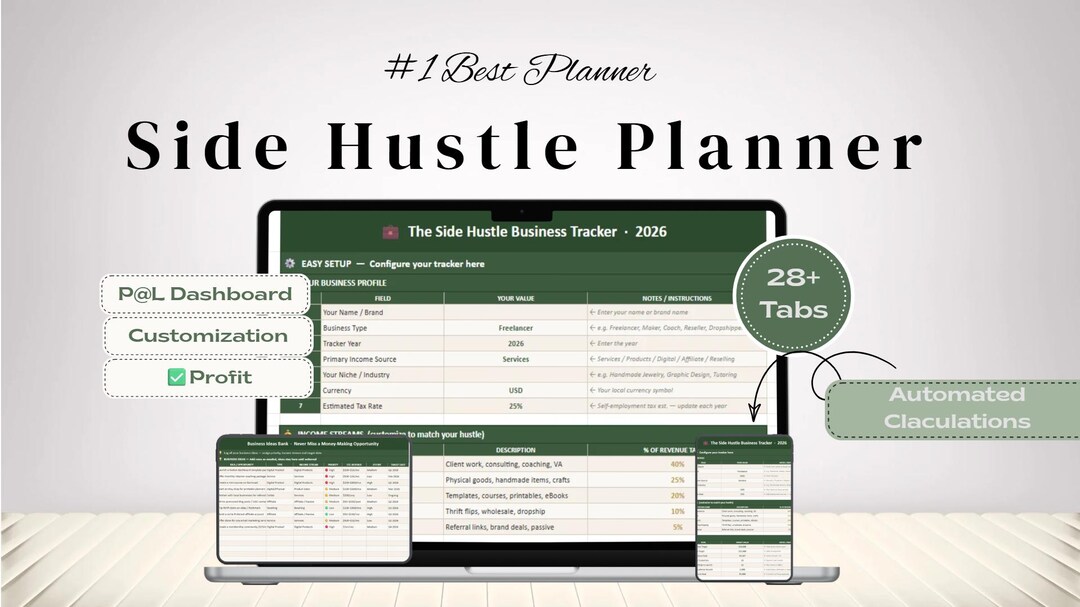 Small Business Tracker Google Sheets Excel | Ultimate Side Hustle ...