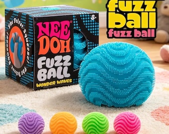 NeeDoh FuzzBall Stress Relief Toy | Soft Squeeze Fidget Ball Desk Ornament | Sensory Fuzz Ball Party Favor Gift for Kids & Adults