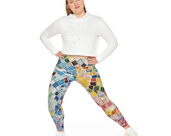 Colorful Mosaic Tile Pattern Leggings
