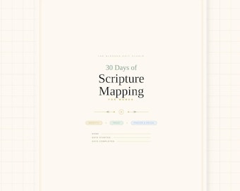 30 Days Scripture Mapping Workbook for Women | Identity, Trust, Prayer & Peace (PDF)