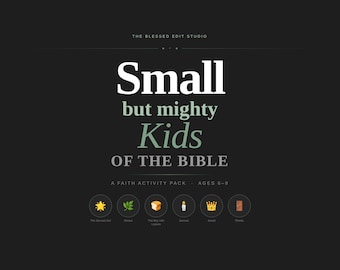 Bible Heroes Activity Pack for Kids | Small but Mighty | Ages 6-9  (Digital Download)