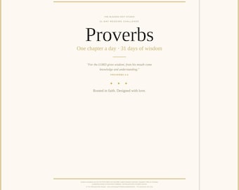 Proverbs 31-Day Reading Tracker | Bible Study Challenge Printable (PDF Download)