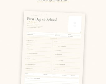 First Day of School Interview Printable, Christian Keepsake Memory Page (Instant Download)