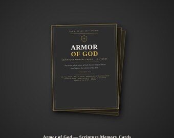 Armor of God Scripture Memory Cards | Ephesians 6 Bible Study (Digital Download)