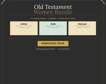 Old Testament Women Bible Study Bundle | Esther, Ruth, Hannah Guides (Digital Download)