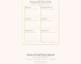 Armor of God Prayer Journal Printable | Ephesians 6 Daily Devotional | Instant Download PDF