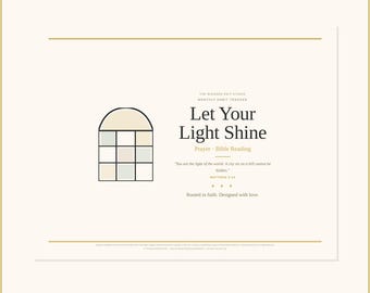 Stained Glass Prayer Bible Reading Tracker | Monthly Faith Journal (PDF Download)