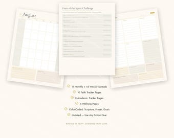 Christian Student Planner, Faith Based Undated Weekly School Planner (Digital Download)