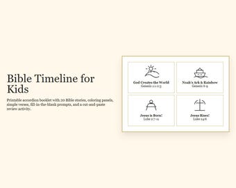 Bible Timeline for Kids Printable Activity Accordion Booklet (Digital Download)