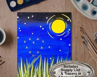 Firefly Heart Painting Kit | DIY Art Party (Digital Download)