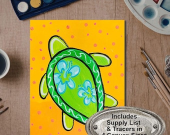 Summer Turtle Painting Kit | DIY In-Home Party (Digital Download)