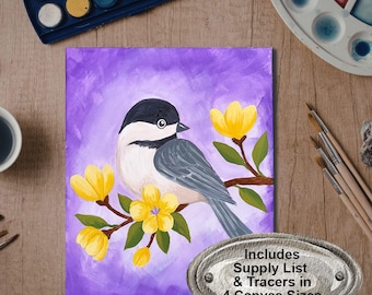 Spring Chickadee Painting Kit | DIY In-Home Party (Digital Download)