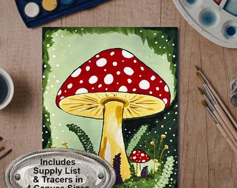 Toadstool Mushroom Painting Kit | DIY In-Home Party (Digital Download)