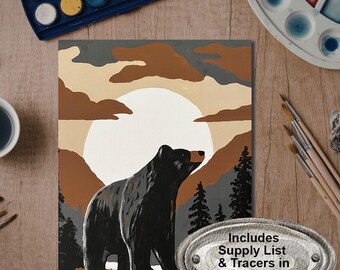 Backcountry Bear | DIY Paint Party | In Home Party | Instant Download | Instructions | Supply List