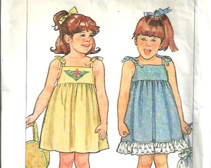 Jiffy Little Girls Sundress Pattern Simplicity 7424 Size 3 Etsy