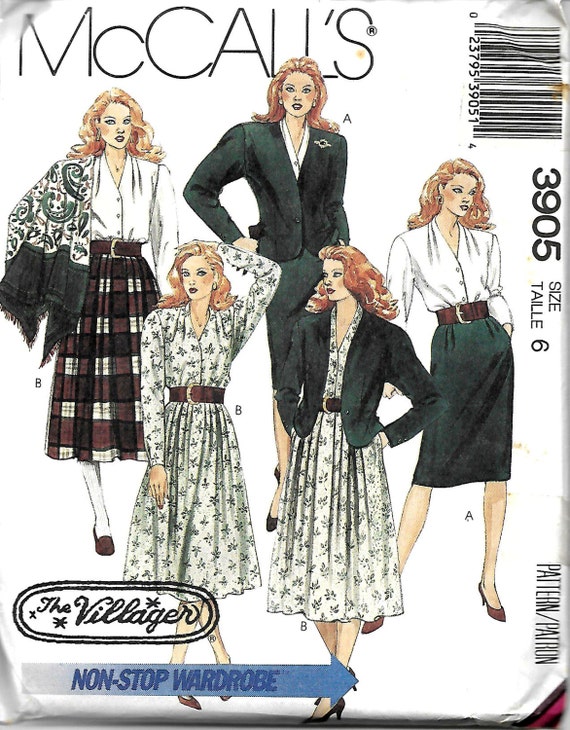 Mccall's 3905 the Villager Lined Jacket Blouse and Skirts | Etsy