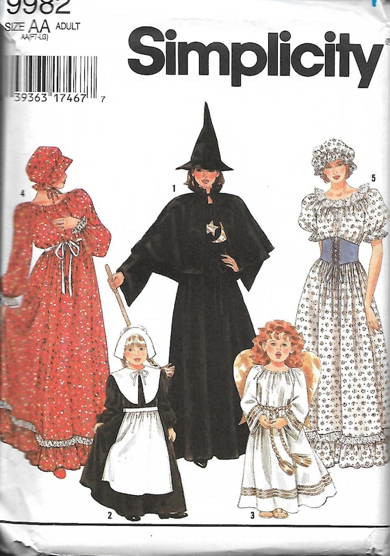 Simplicity 9982 Adult Halloween Costume Pattern Witch Angel Etsy