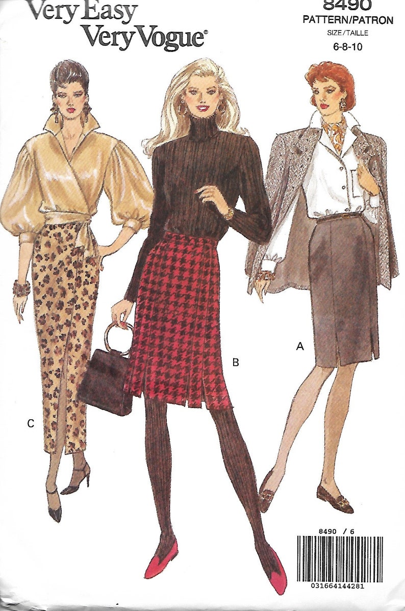 Vogue 8490 Misses Skirt Sewing Pattern Mid-knee or Above - Etsy