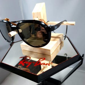 Vintage Bausch & Lomb Ray-Ban Glacier Sunglasses Frame France Nylon – Blue Mirror Lenses and Leather Side Shields – Near Mint