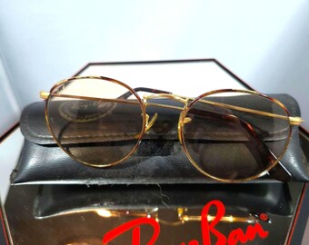 Vintage B&L Ray‑Ban W0777 Round Metal – Gold Tortoise, Brown Lenses, 50‑17, Made in USA (Read Description)