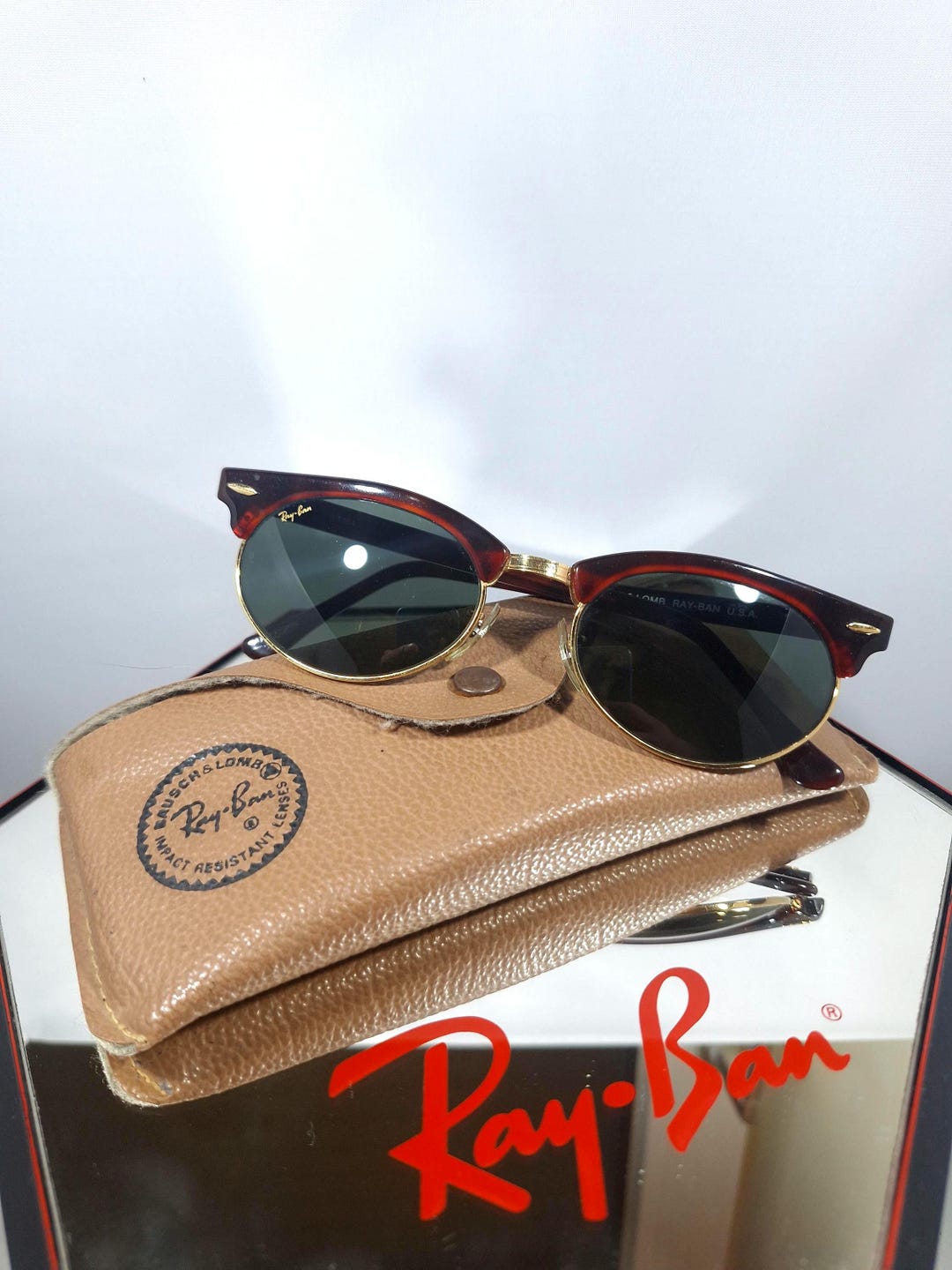 Vintage Ray-ban B&L W1264 Clubmaster Oval Tortoise Sunglasses